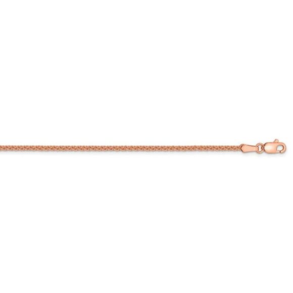 1.65mm 14k Rose Gold Solid Polished Spiga Chain Necklace, 20 Inch